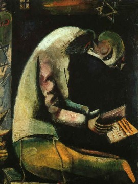 Juif en prière contemporain Marc Chagall Peinture à l'huile